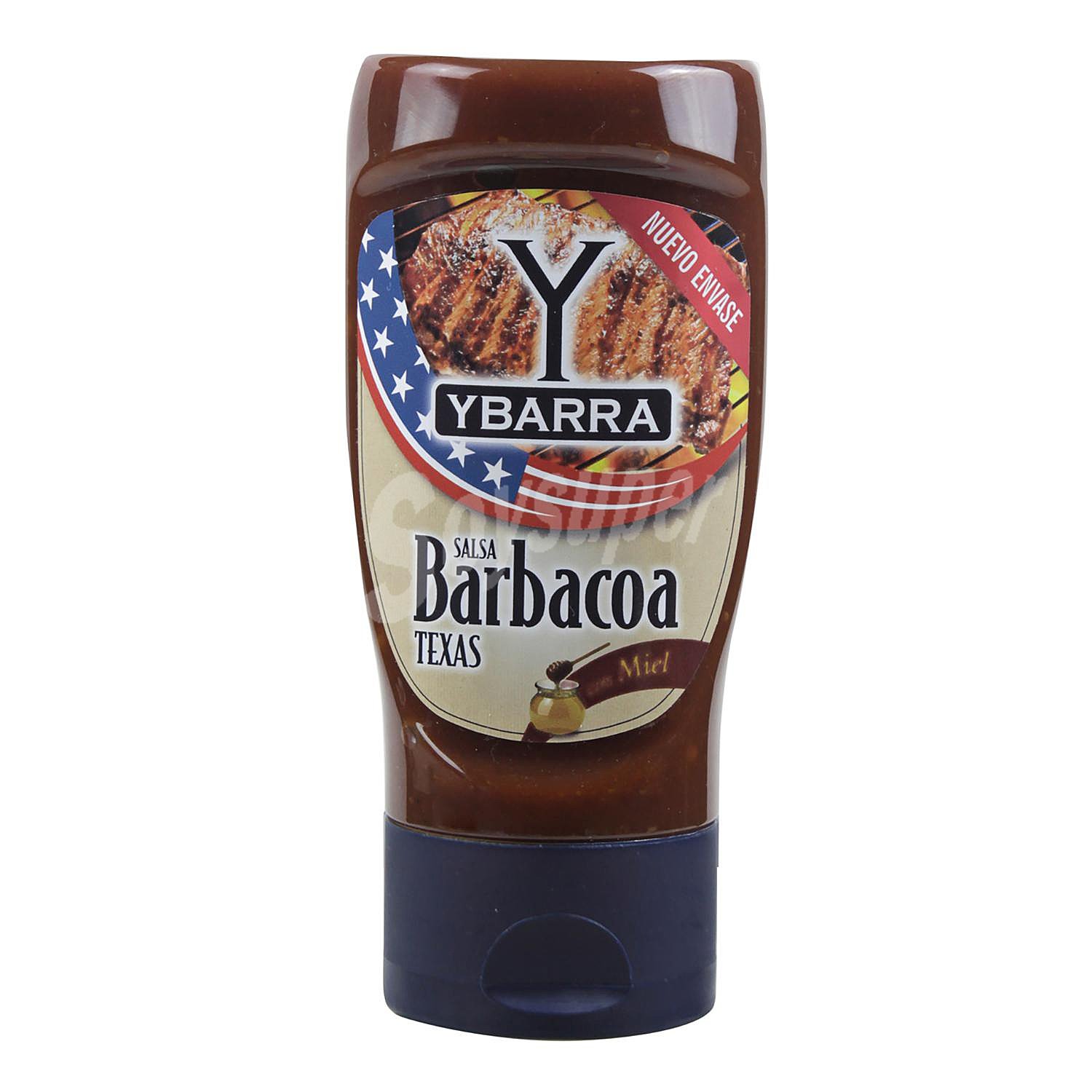 Salsa barbacoa con miel Texas Ybarra sin gluten y sin lactosa