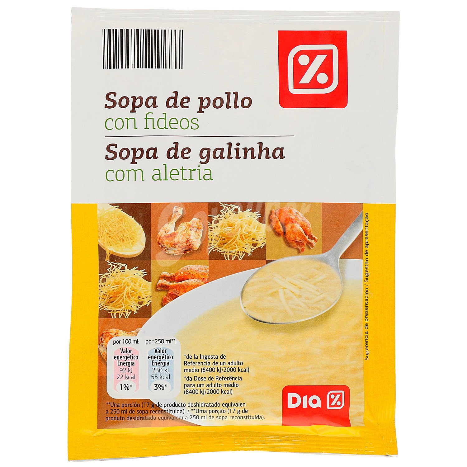 Sopa de pollo con fideos Dia