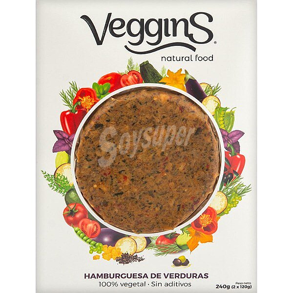 Hamburguesa de verduras 100% vegetal pack 2 x 120 G