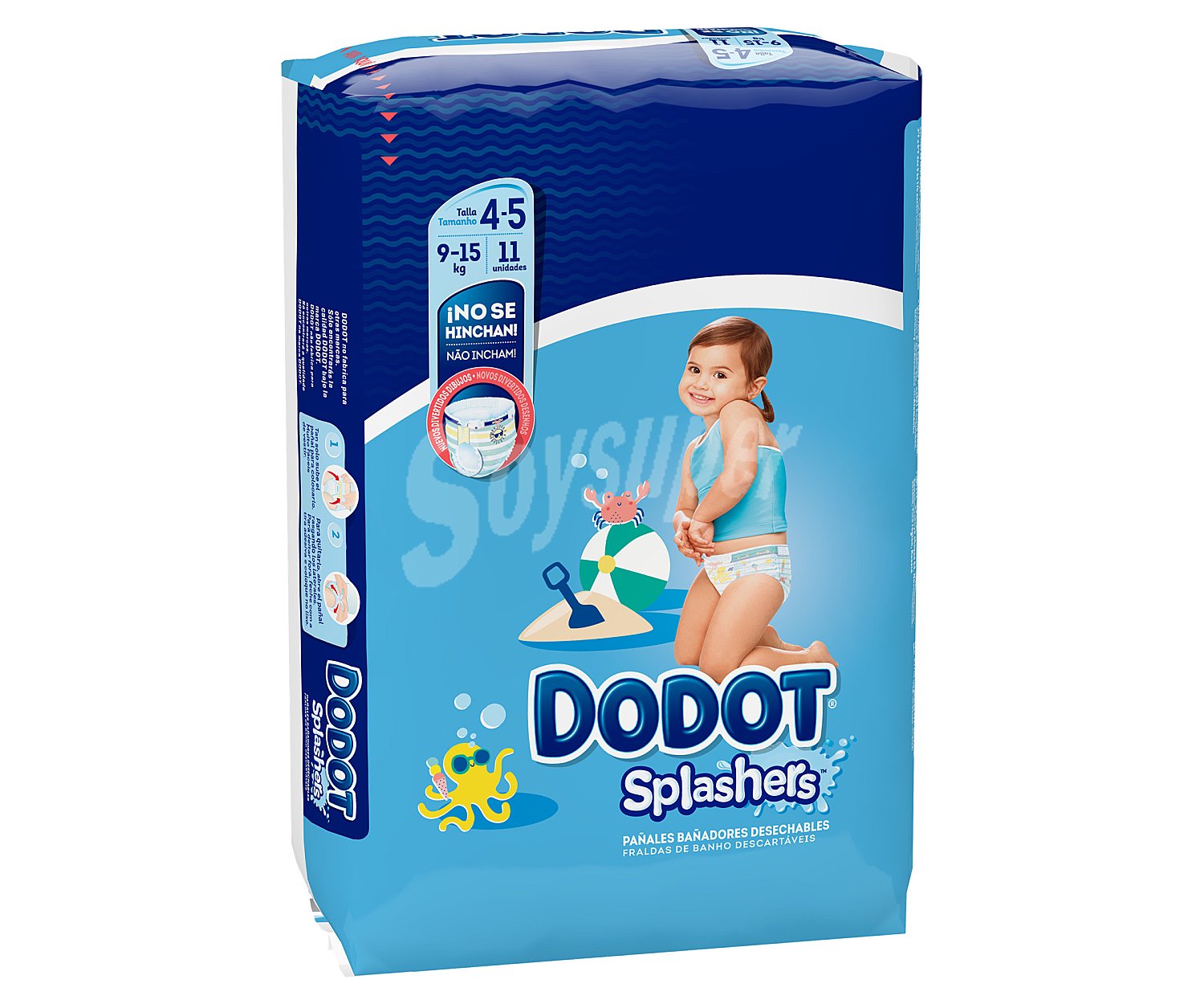 Pañales bañador desechables, talla 4-5 para niños de 9 a 15 kilogramos Splashers