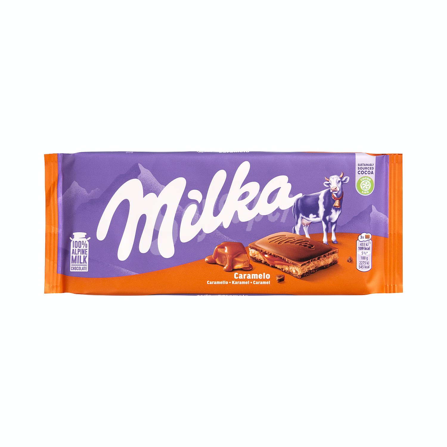 Chocolate con leche sabor caramelo milka