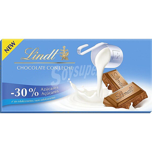 Chocolate con leche 30% menos azúcares