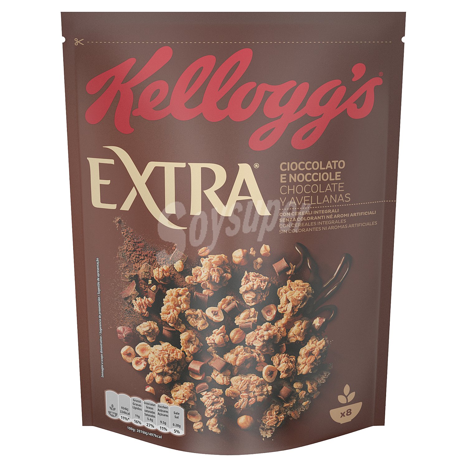 Cereales integrales con chocolate y avellana Extra Kellogg's