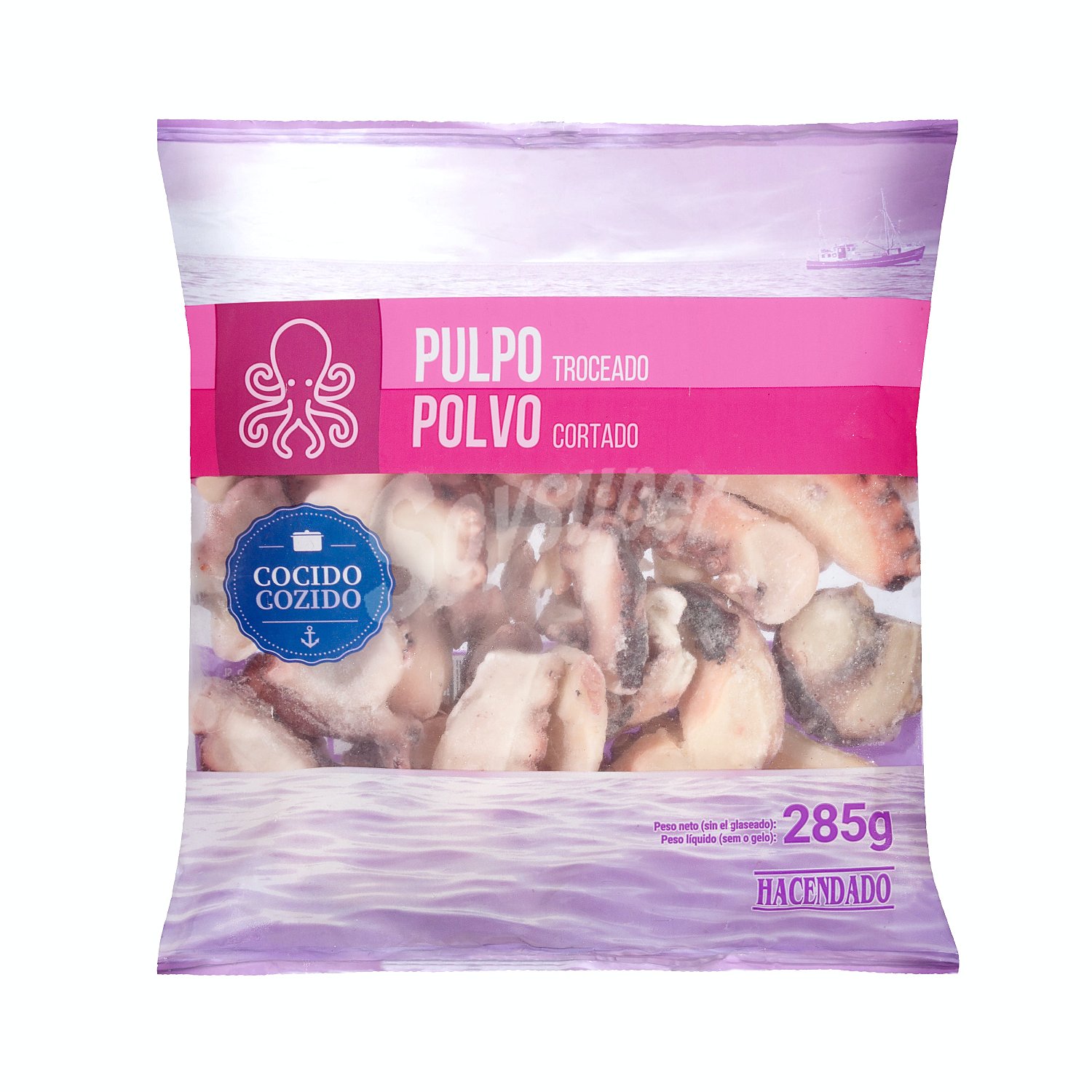 Pulpo cocido troceado congelado