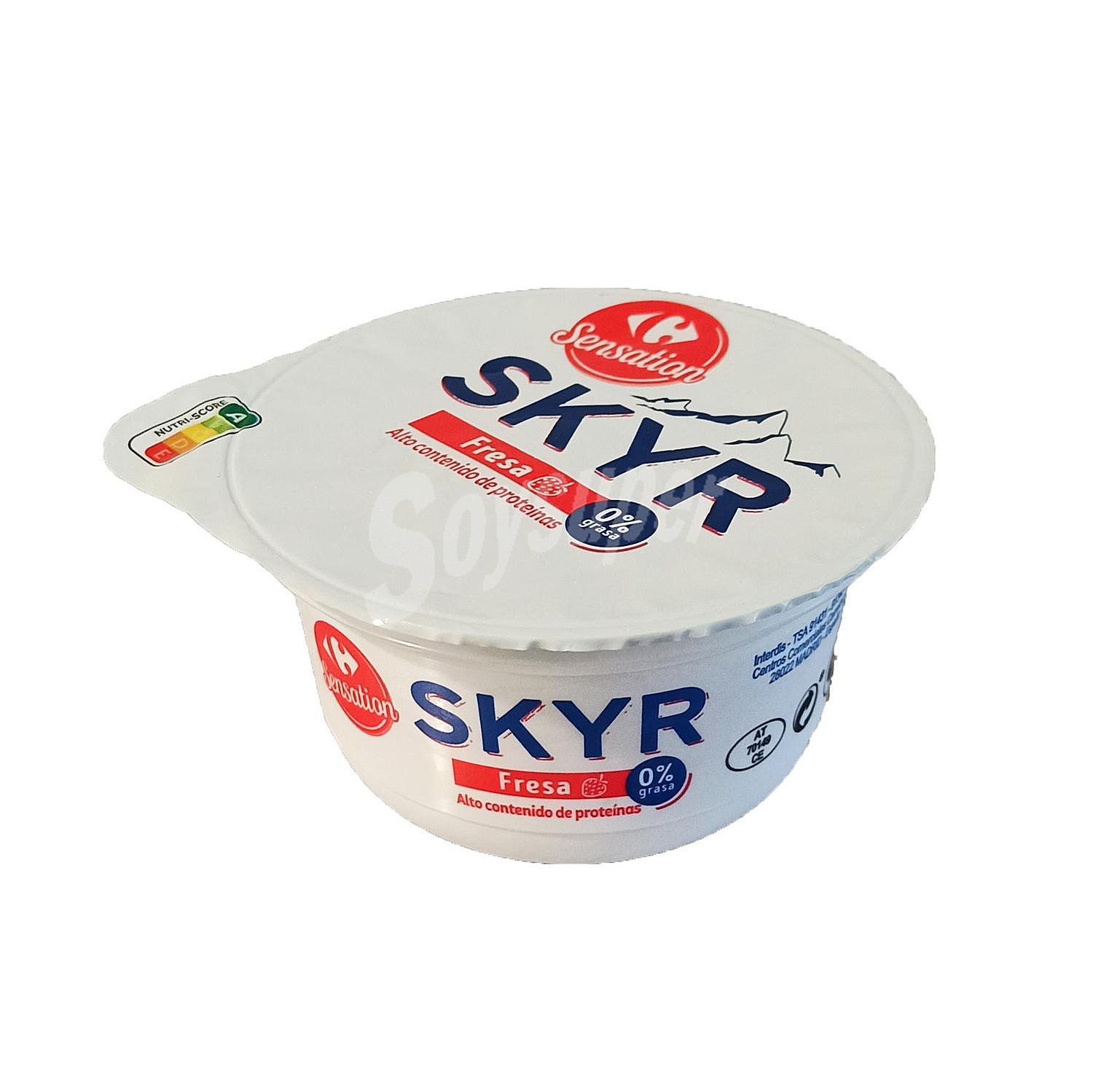 Leche fermentada desnatada de fresa Skyr Carrefour Sensation