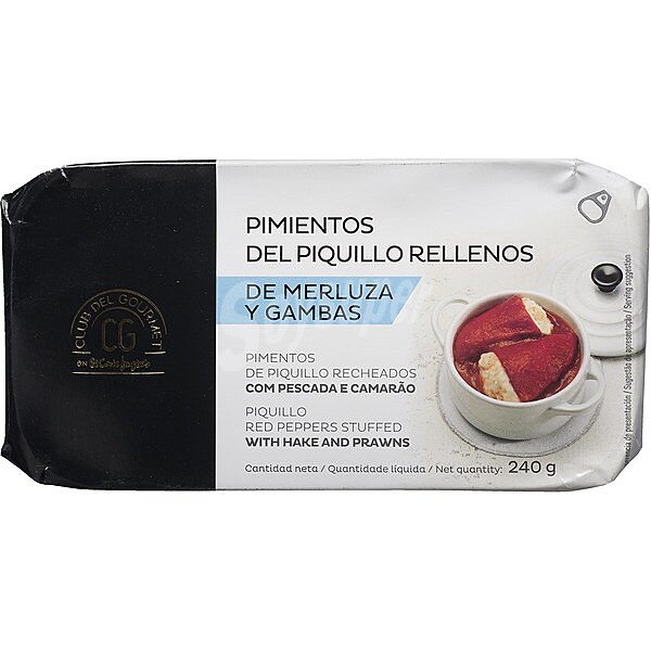 Pimientos rellenos de merluza y gambas lata 240 g