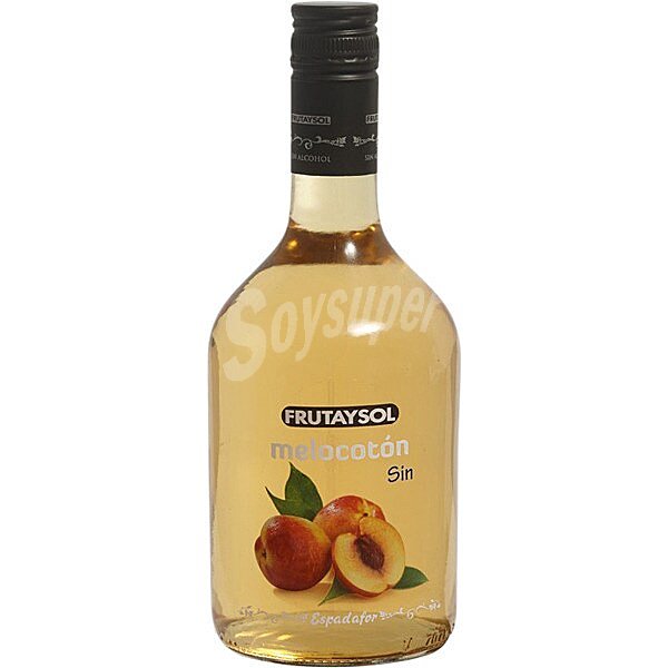 Licor de melocotón sin alcohol botella 75 cl