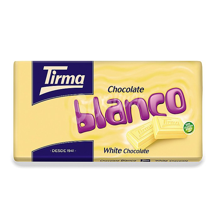 Chocolate blanco sin gluten