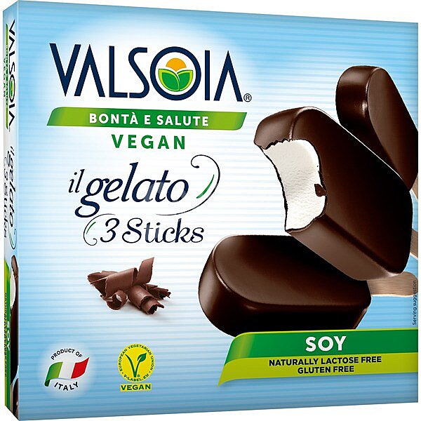 Helado de soja con chocolate sin gluten y sin lactosa