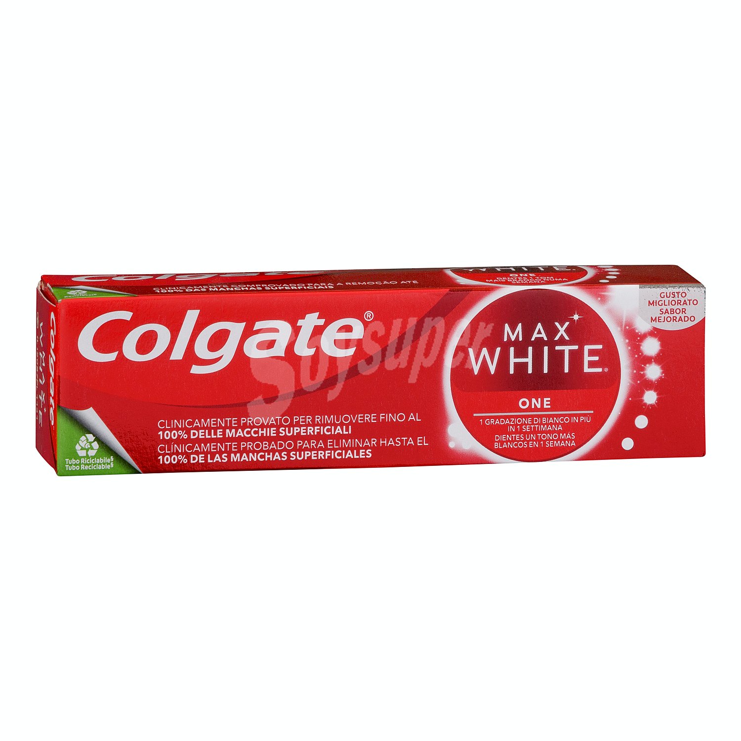 Dentífrico blanqueador 1 tono más blanco en una semana Max White One