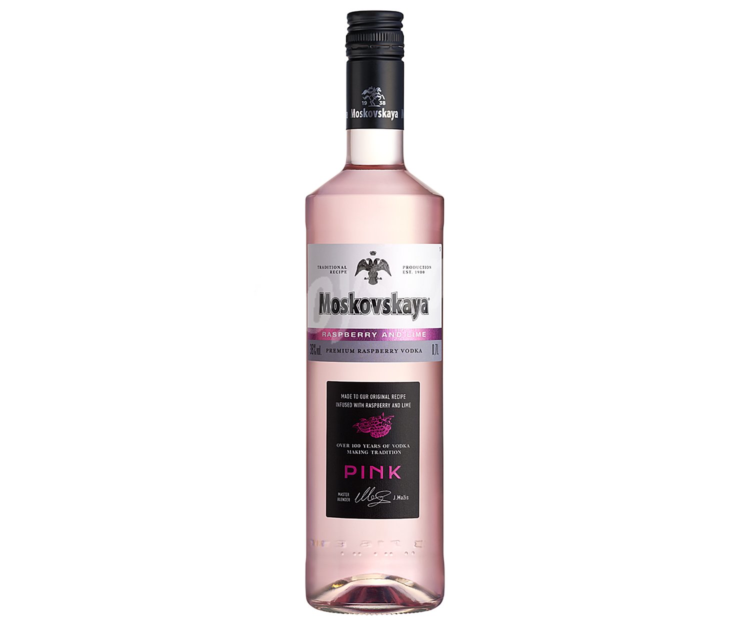 Vodka rosa de categoria premium con un toque de lima y frambuesa