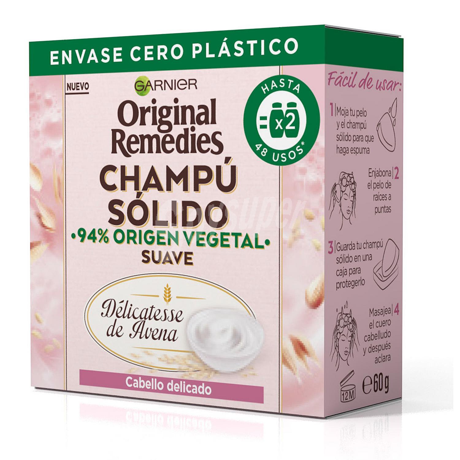 Champú sólido Delicatesse de Avena para cabello delicado Original Remedies Garnier