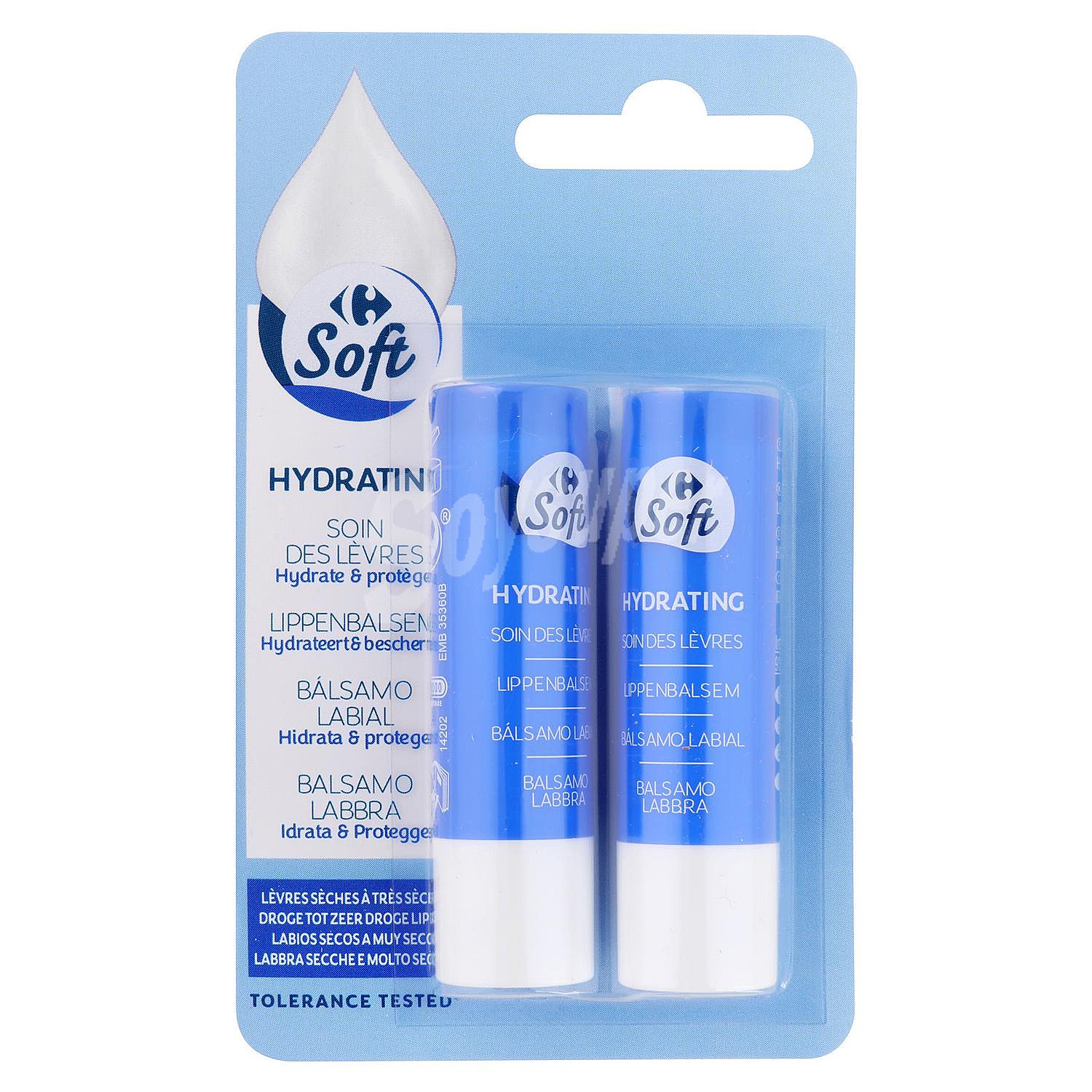 Bálsamo labial hidratante Carrefour Soft