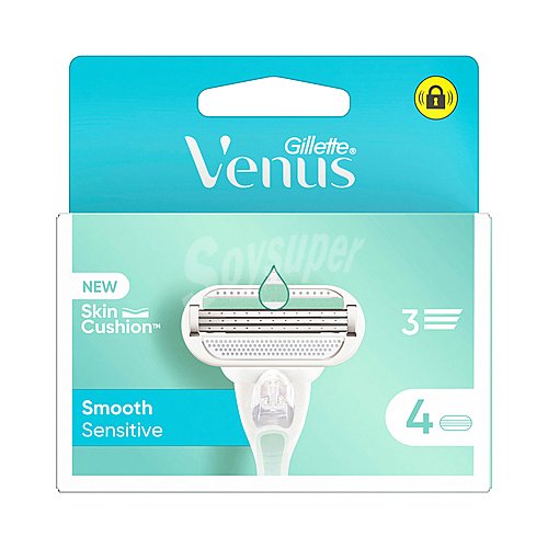 Venus Recambio con 3 hojas para máquinillas de depliación femenina venus Smooth sensitive