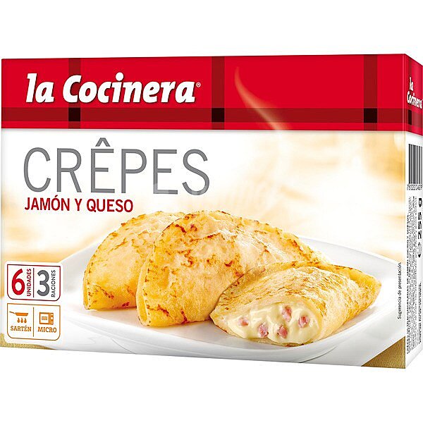 Mini crepes de jamón y queso