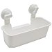 Cesta de ducha rectangular para ducha con sujeción de ventosa, en color blanco, auchan