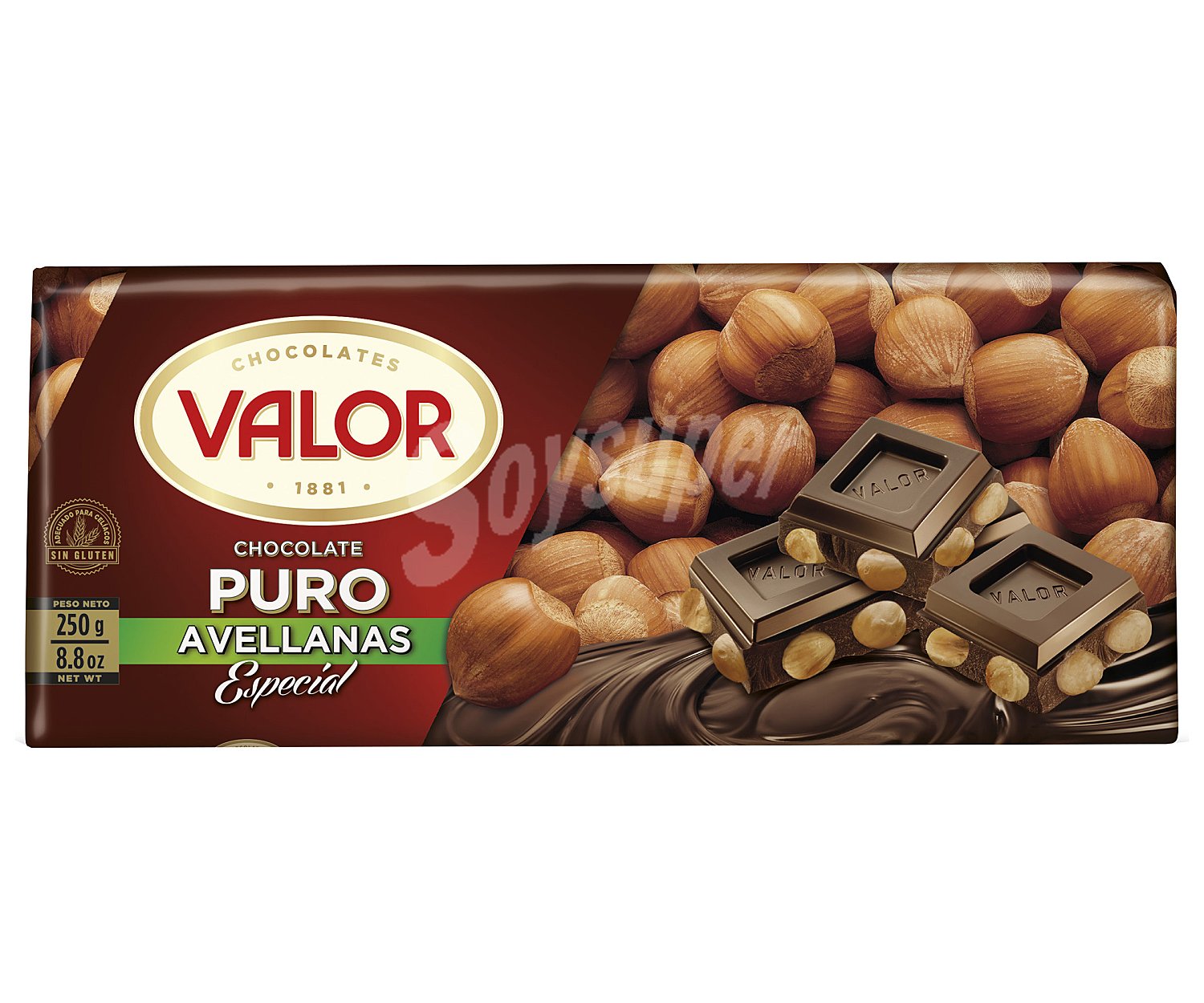 Valor Chocolate puro negro con avellanas valor