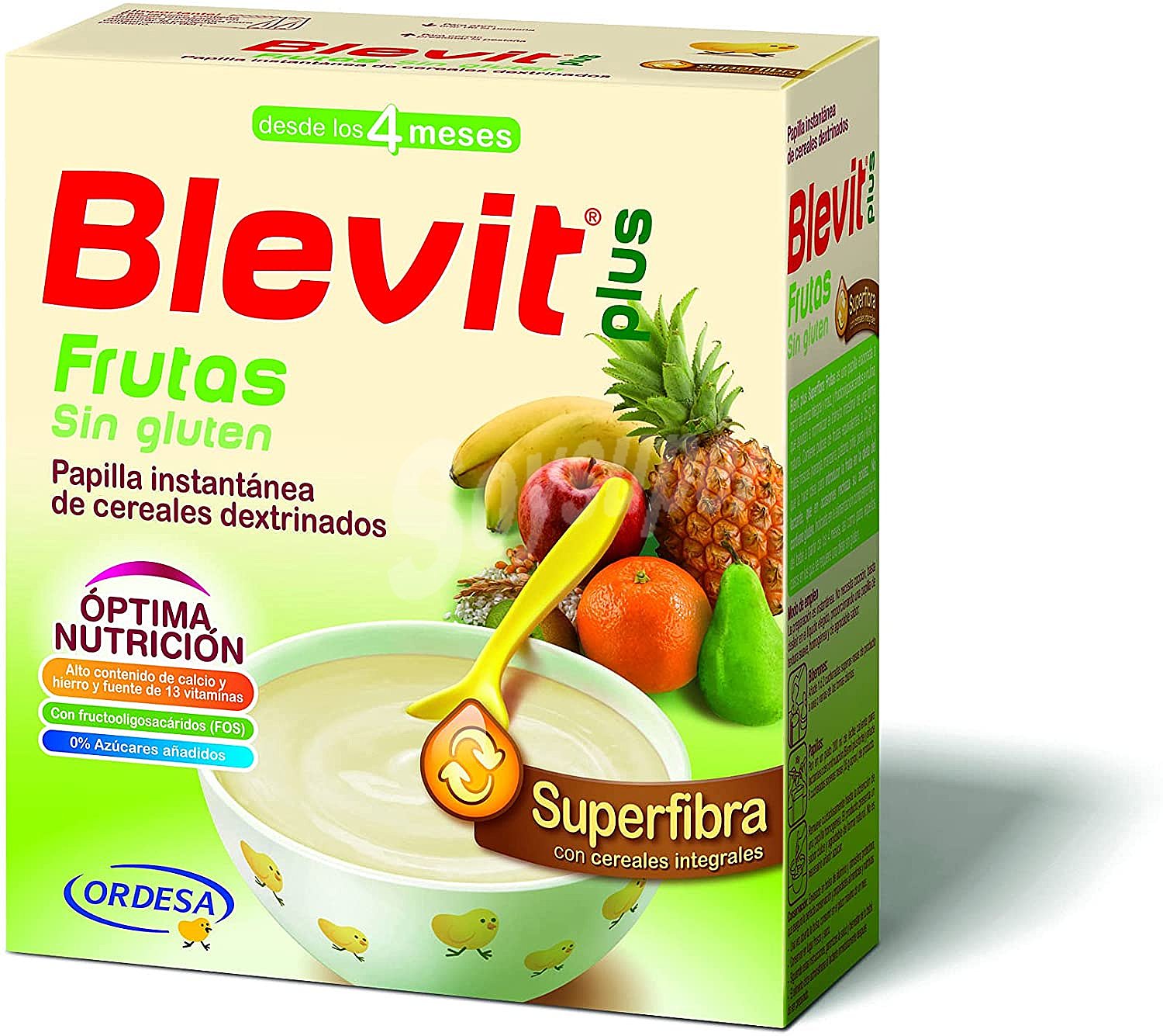 Plus Superfibra Frutas, Cereales para bebé. A partir de los 4 meses