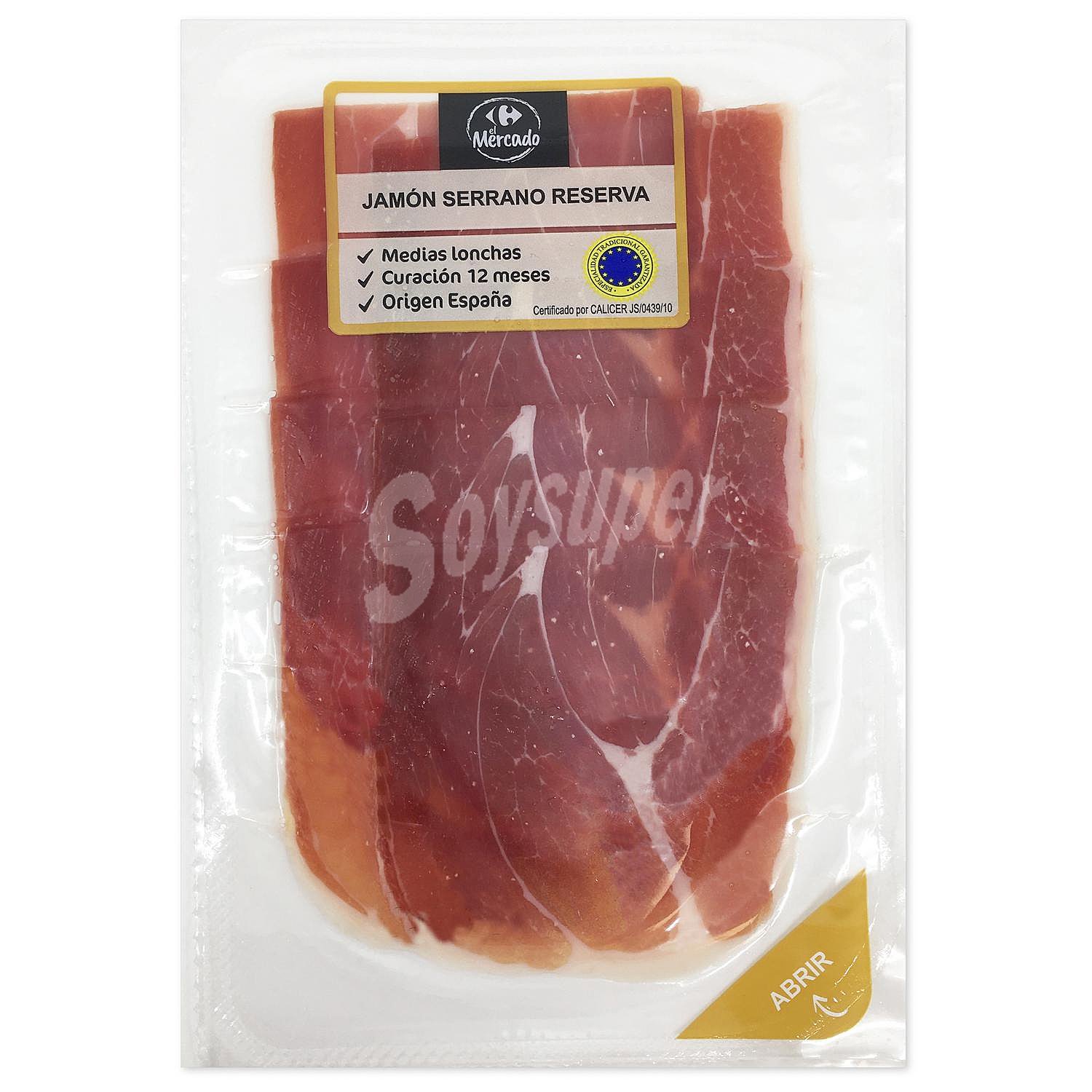 Jamón serrano reserva medias lonchas