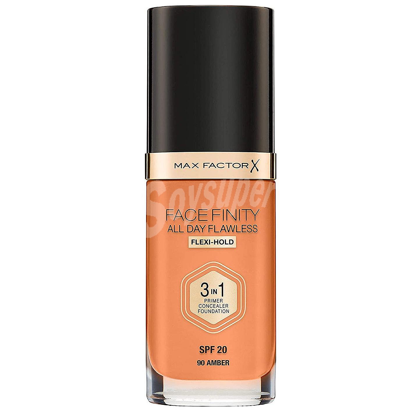 Base de maquillaje face finity 3en1 SPF 20 - 90 amber Max Factor