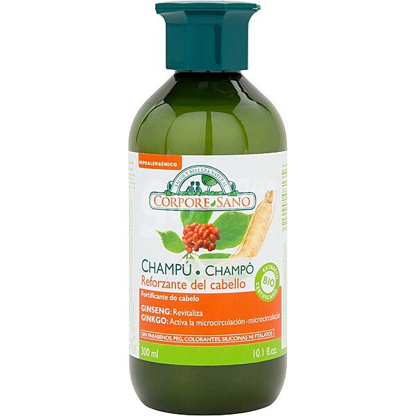 Champú reforzante del cabello ginseng ginkgo