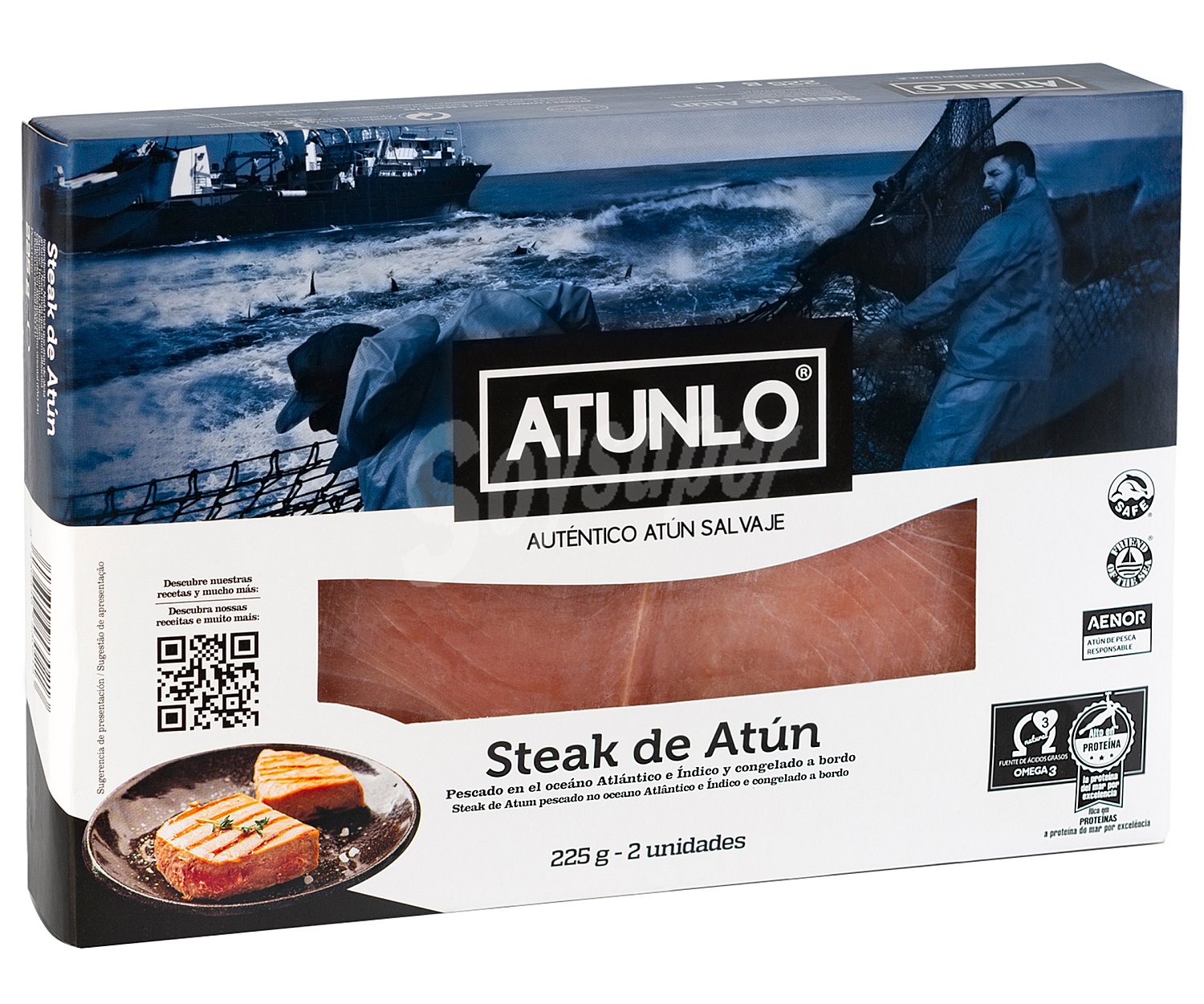 Steak de atún salvaje, congelado