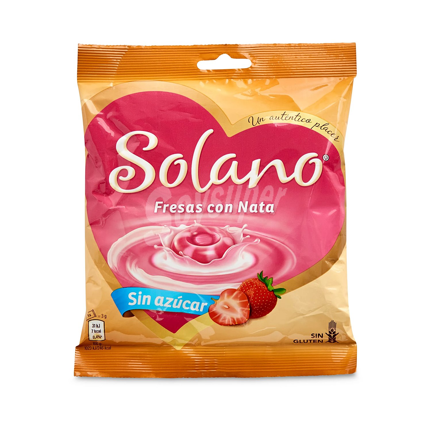 Caramelos de fresa y nata Solano sin gluten