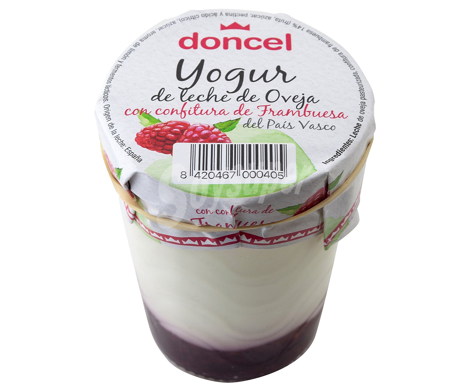 Yogur de leche de oveja del Pais Vasco con confitura de frambuesa