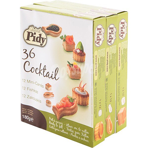 Tartaletas cocktail surtidas listas para rellenar 3x12 unidades