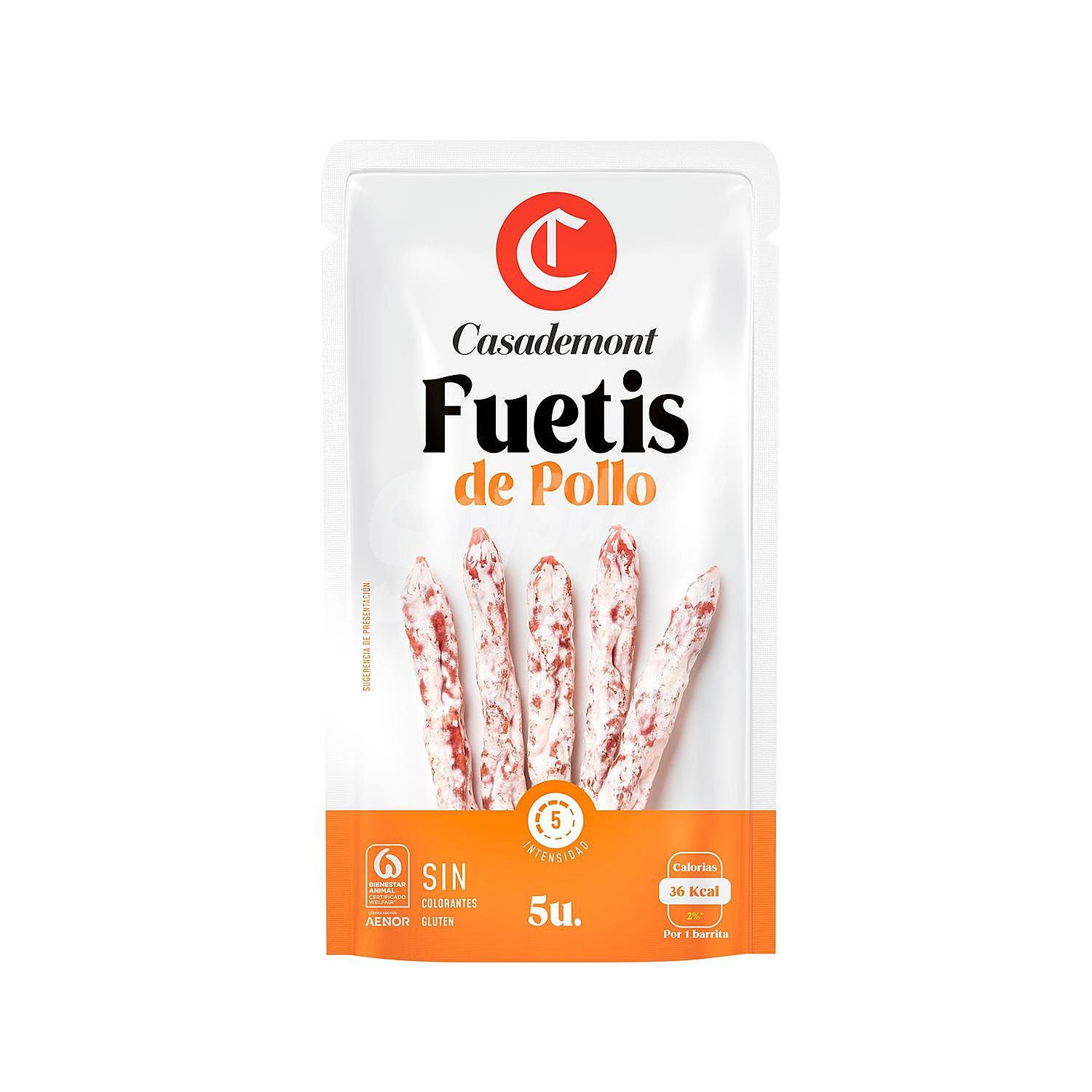 Fuetis snacks de pollo Casademont sin gluten