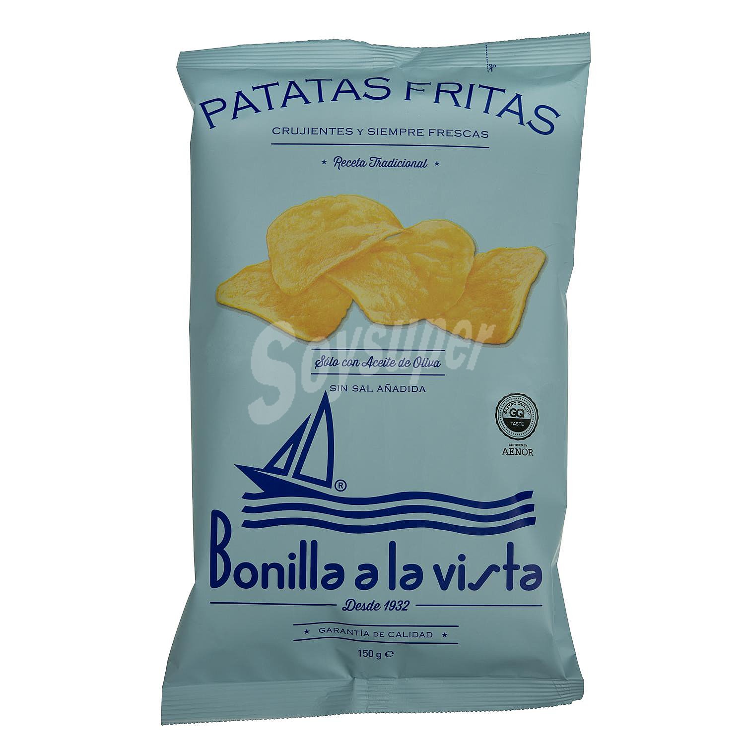 Patatas fritas en aceite de oliva sin sal