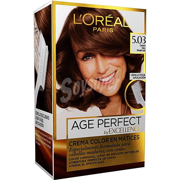 Age Perfect tinte castaño claro dorado sutil nº 5.03 crema color en matices para cabellos maduros y con canas