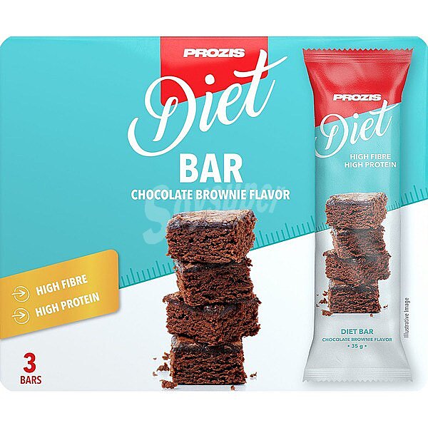 Diet barritas dietéticas con sabor a brownie de chocolate