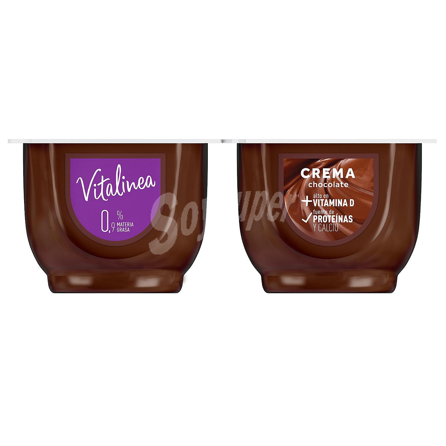 Crema de chocolate negro, con solo 0.9% de materia grasa y sin gluten