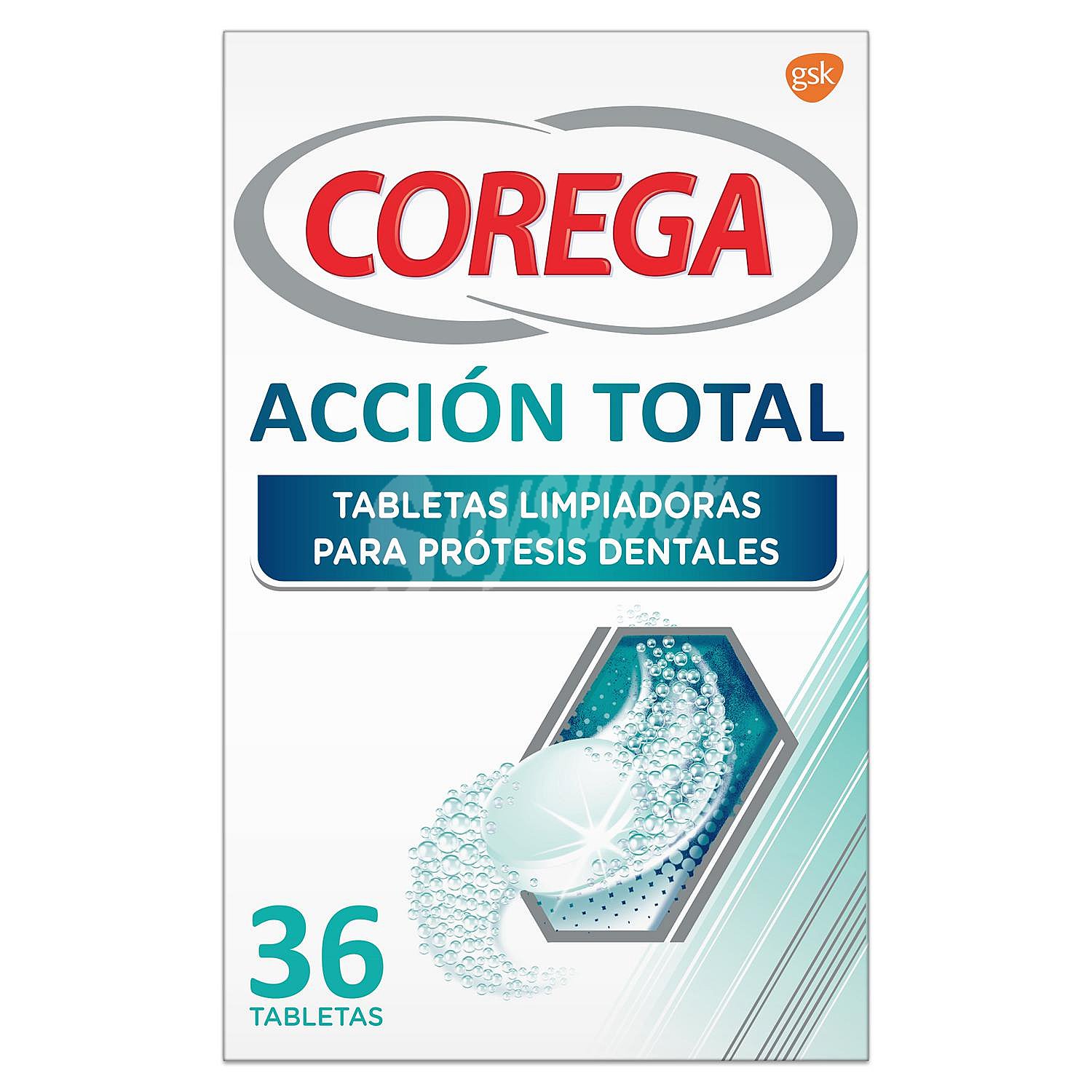 Tabletas limpiadoras para prótesis dentales Corega