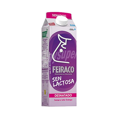 Feiraco Leche de vaca desnatada, sin lactosa y de origen 100% gallega feiraco