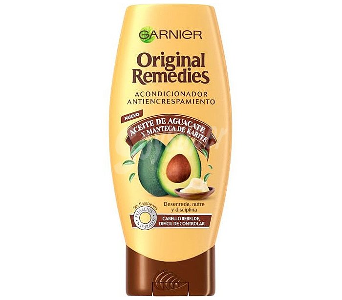 Original remedies Acondicionador con aceite de aguacate y manteca de karité para cabello rebelde y encrespado original remedies de Garnier