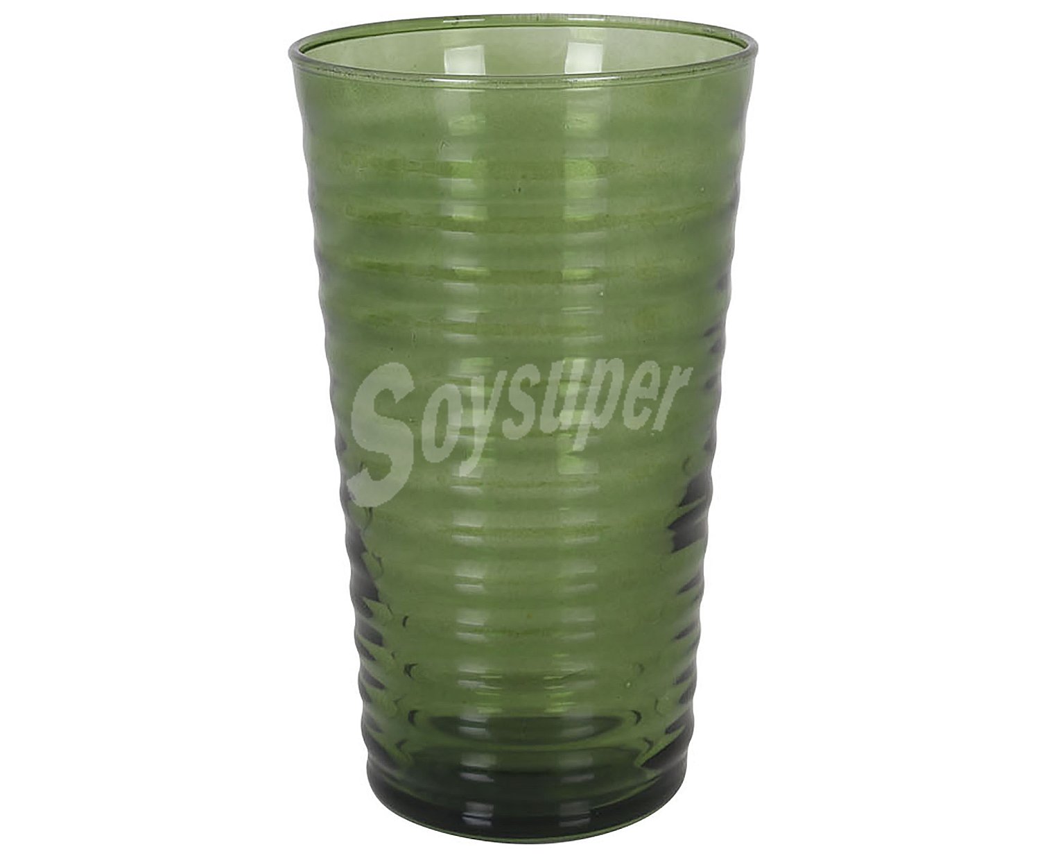 Vaso de vidrio alto color verde 0,42 litros, coimbra trendy.