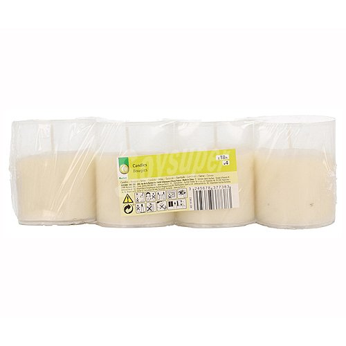 Set de 4 velas de color blanco, producto económico alcampo