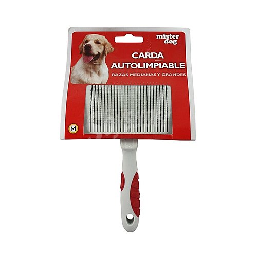 Mister DOG Cepillo carda autolimpiable mediano para razas de perro medianas y grandes mister DOG