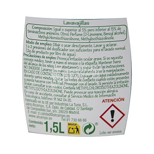 Producto económico alcampo Detergente lavavajillas a mano producto económico alcampo