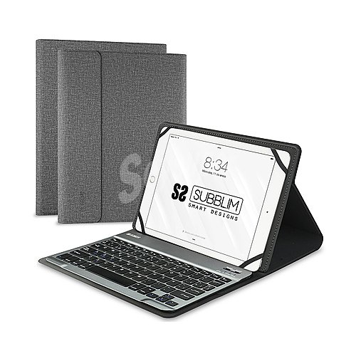 Funda para tablet 10,1 con teclado subblim Keytab Pro, conexión Bluetooth, función soporte, cierre magnético