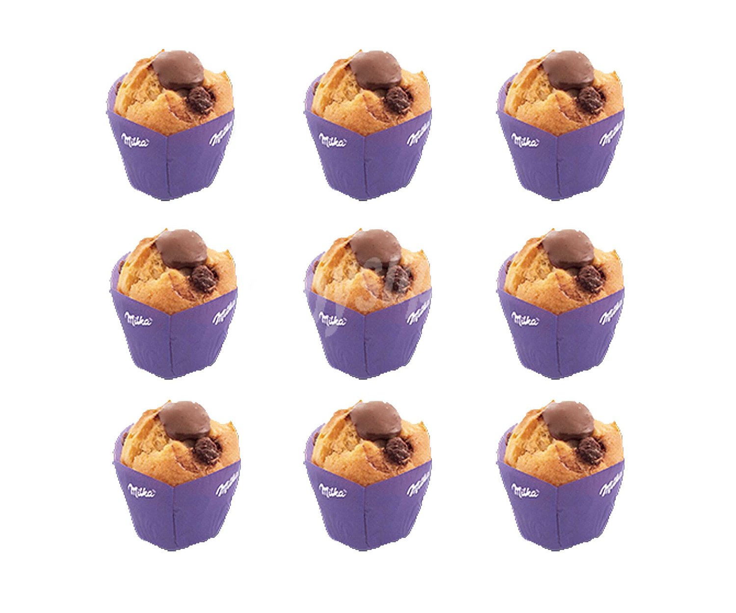 Mini muffins con chocolate Milka, 9 uds, 270g.