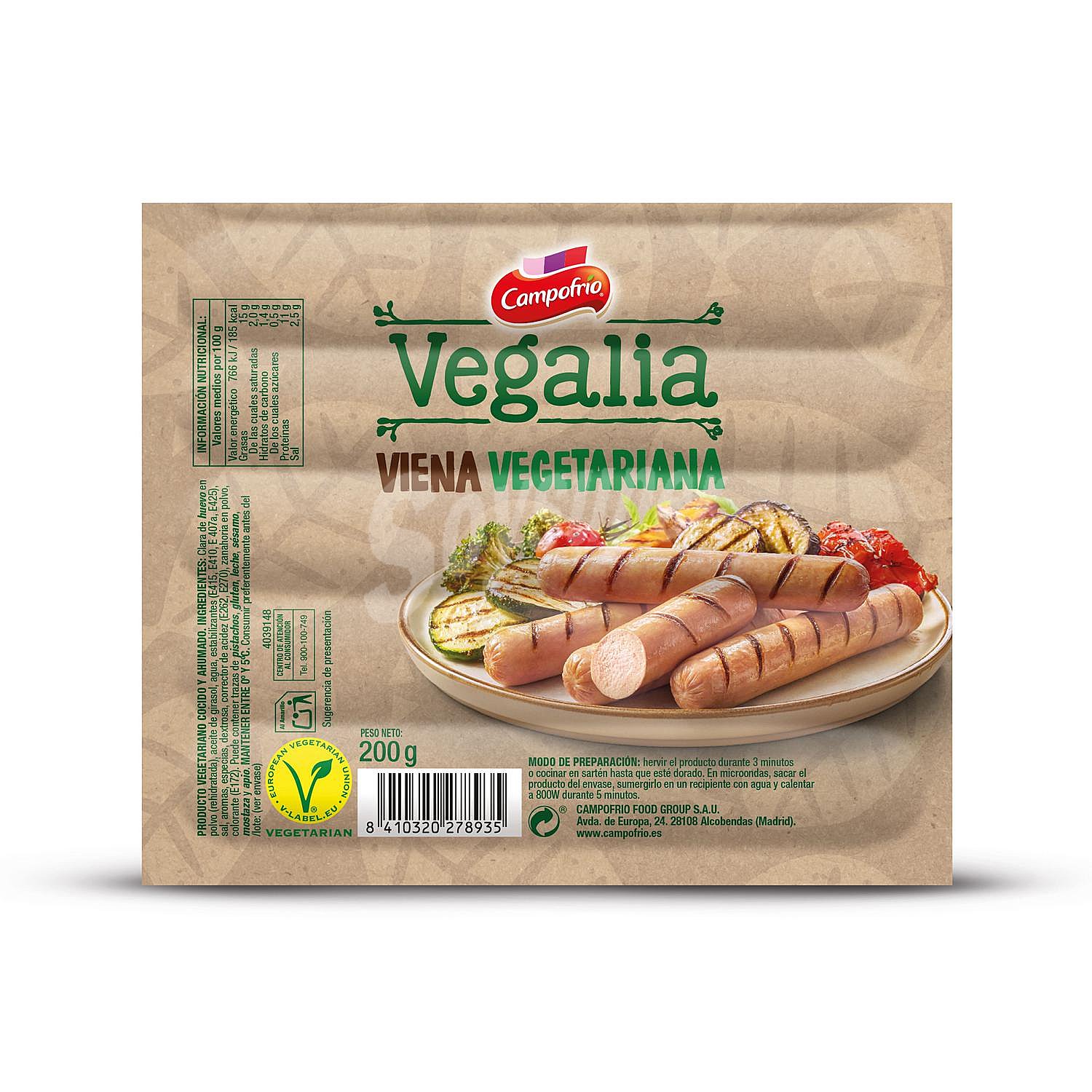 Viena vegetariana Campofrío Vegalia sin gluten sin lactosa