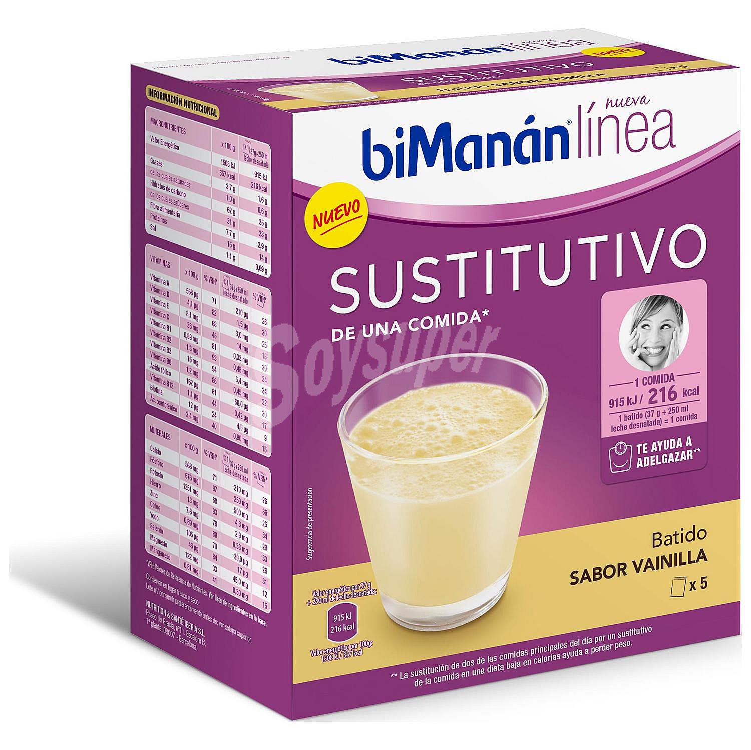 Batido sustitutivo de vainilla Bimanán