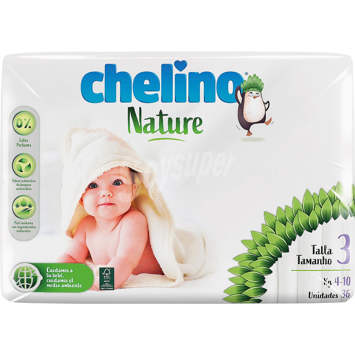 Chelino Pañales talla 3 para bebés de 4 a 10 kilogramos chelino Nature