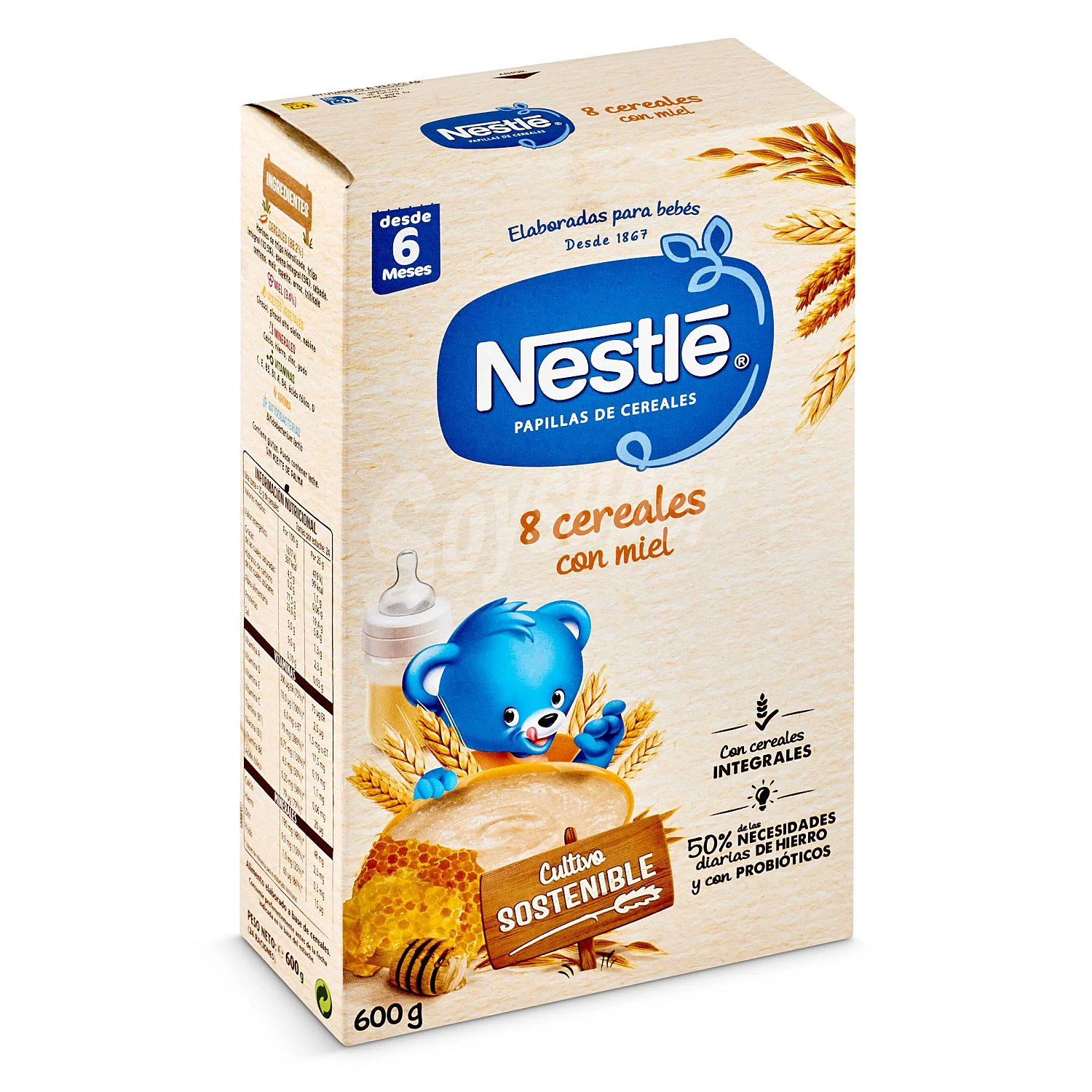 Papilla 8 cereales con miel Nestlé