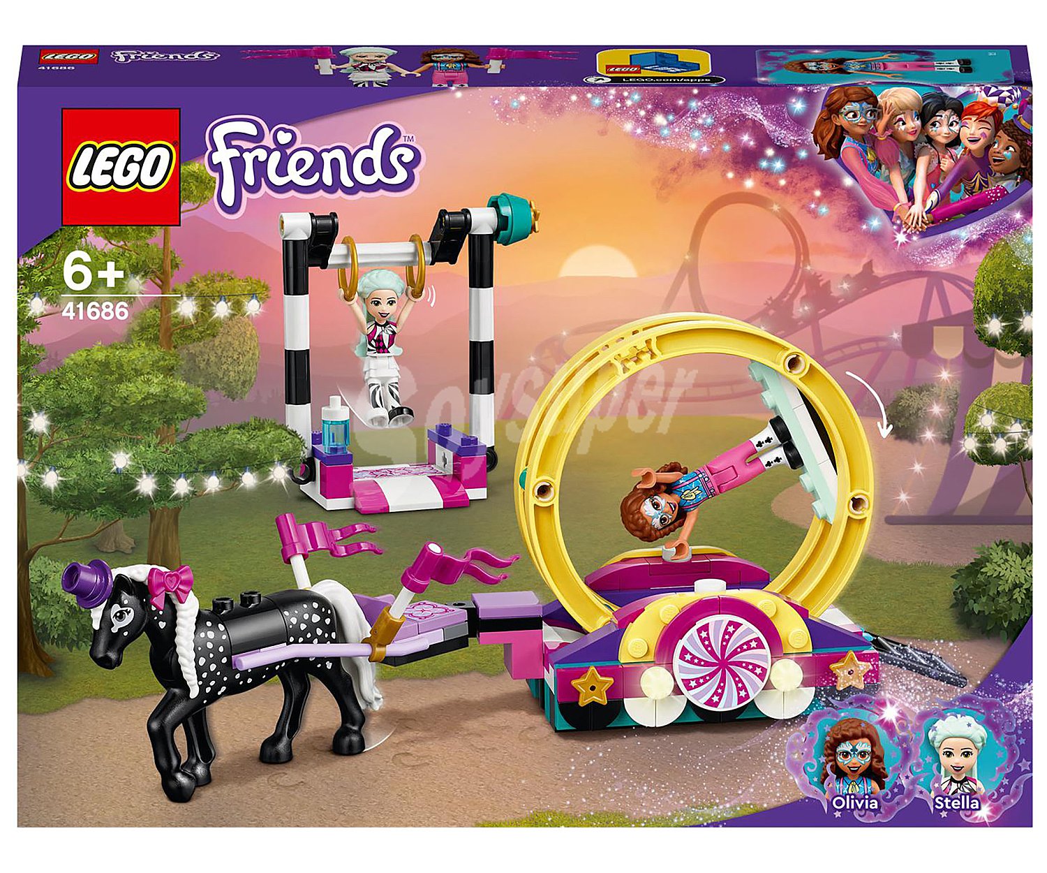 Juego de construcciones Mundo de Magia: Acrobacias con 223 piezas, lego friends 41686