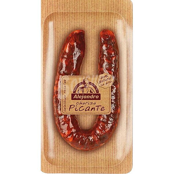 Chorizo natural piante envasado al vacío pieza