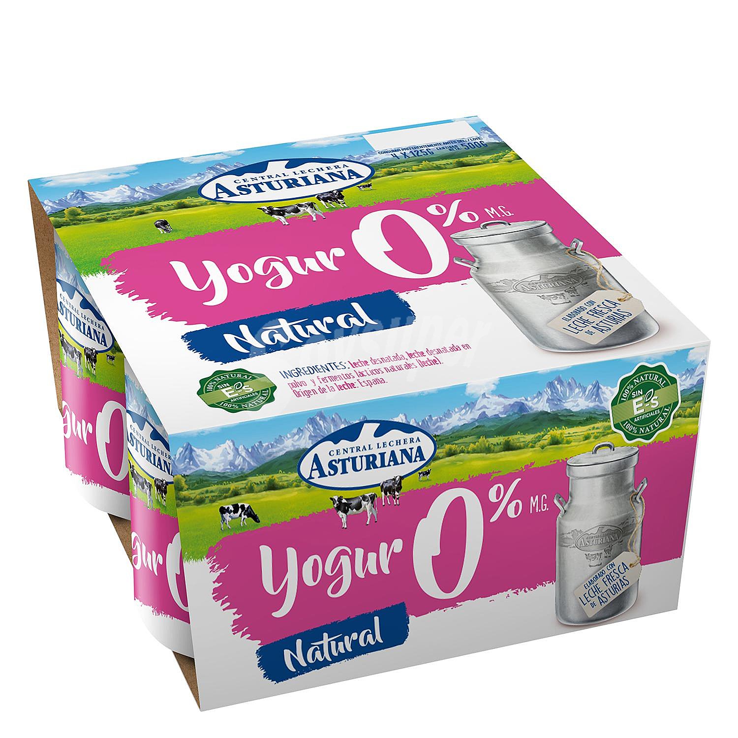 Yogur desnatado natural con 0% materia grasa